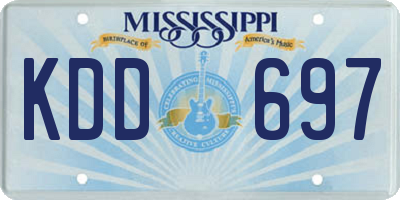 MS license plate KDD697
