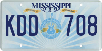MS license plate KDD708