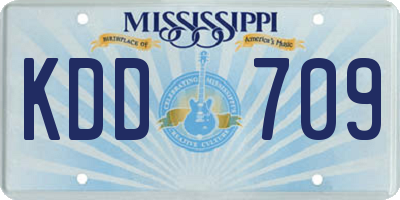 MS license plate KDD709