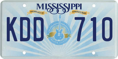 MS license plate KDD710