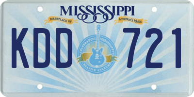 MS license plate KDD721
