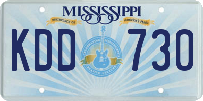 MS license plate KDD730