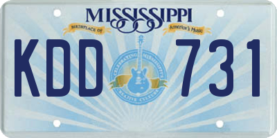 MS license plate KDD731