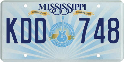 MS license plate KDD748