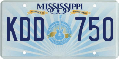MS license plate KDD750