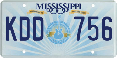 MS license plate KDD756