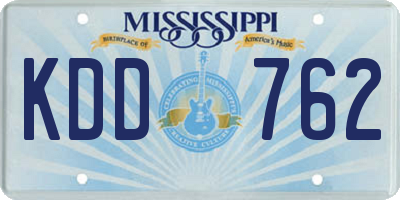 MS license plate KDD762