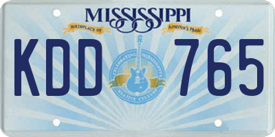 MS license plate KDD765