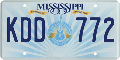 MS license plate KDD772