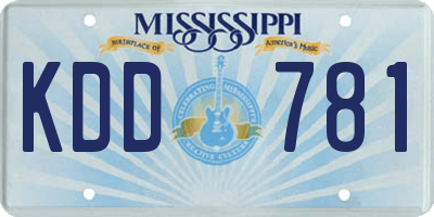 MS license plate KDD781