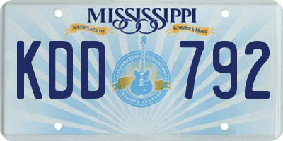 MS license plate KDD792