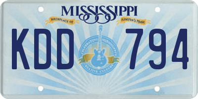 MS license plate KDD794