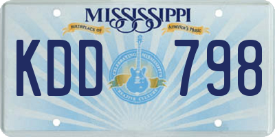 MS license plate KDD798