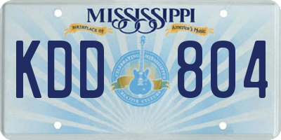 MS license plate KDD804