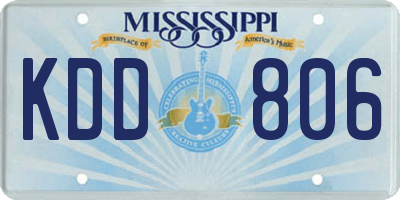 MS license plate KDD806
