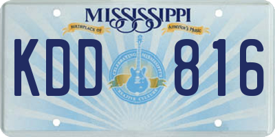 MS license plate KDD816