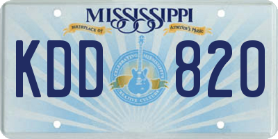 MS license plate KDD820