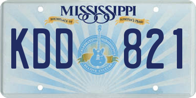 MS license plate KDD821