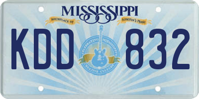 MS license plate KDD832
