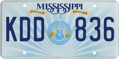 MS license plate KDD836