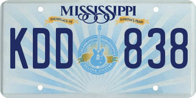 MS license plate KDD838