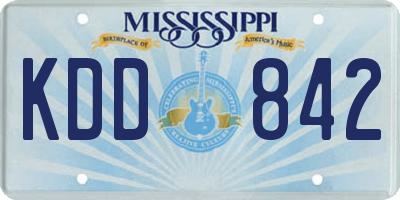 MS license plate KDD842