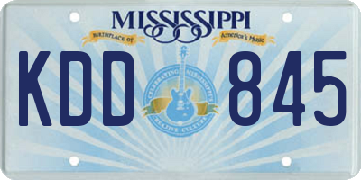 MS license plate KDD845