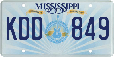 MS license plate KDD849