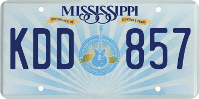 MS license plate KDD857