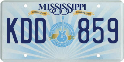 MS license plate KDD859