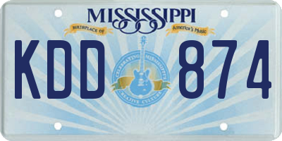 MS license plate KDD874