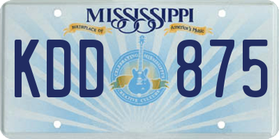 MS license plate KDD875