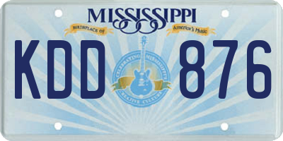 MS license plate KDD876