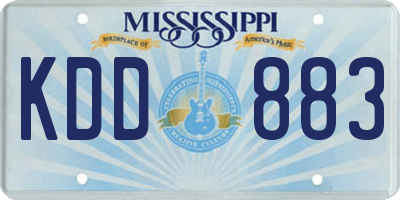 MS license plate KDD883