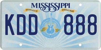 MS license plate KDD888