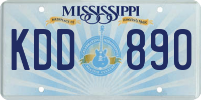 MS license plate KDD890