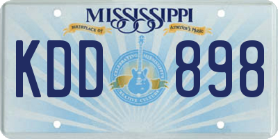 MS license plate KDD898