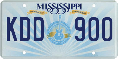 MS license plate KDD900
