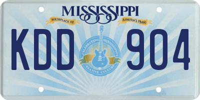 MS license plate KDD904