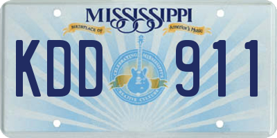 MS license plate KDD911