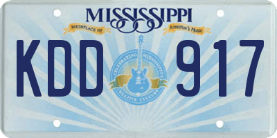 MS license plate KDD917