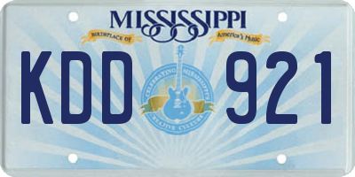MS license plate KDD921