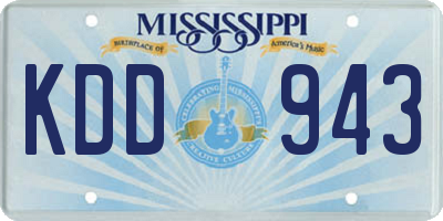 MS license plate KDD943