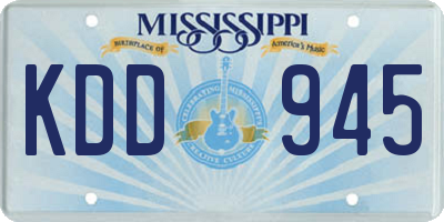 MS license plate KDD945