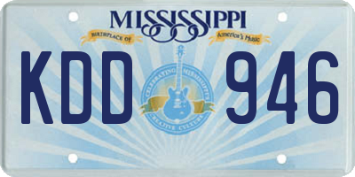 MS license plate KDD946