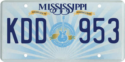 MS license plate KDD953