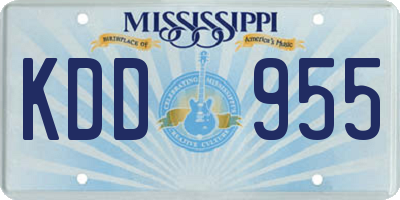 MS license plate KDD955