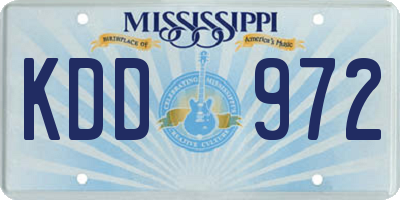 MS license plate KDD972