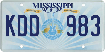 MS license plate KDD983