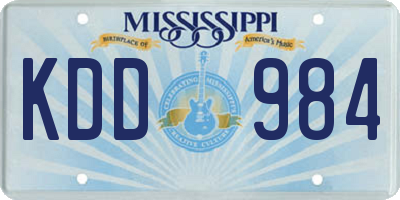 MS license plate KDD984